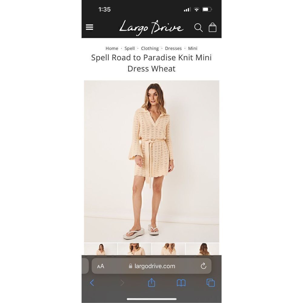Spell & The Gypsy Road to Paradise Knit Mini Dress Wheat